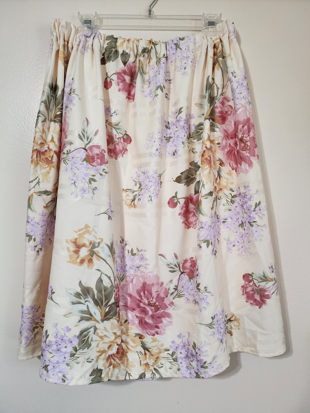 Cream Floral Midi Skirt - Elegant Women’s Skirt